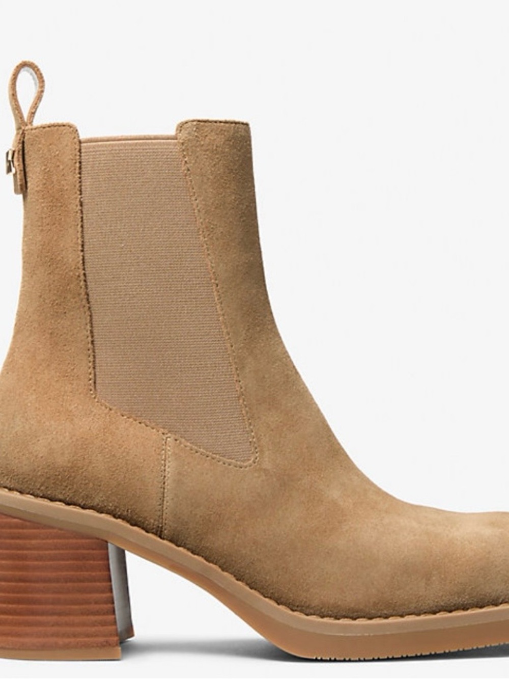 MICHAEL Michael Kors Houston Tan Leather Block Heel Bootie - Picture 3 of 12